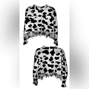 Cow Print Jean Jacket